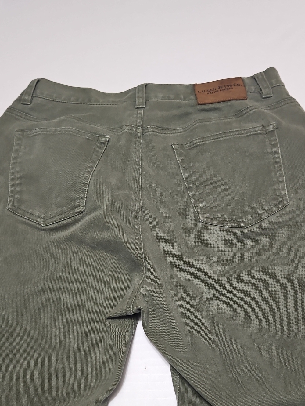 Lauren Jean Co Women's Dark Olive Green Straight Leg Jeans Pants Size 12 - Picture 10 of 13